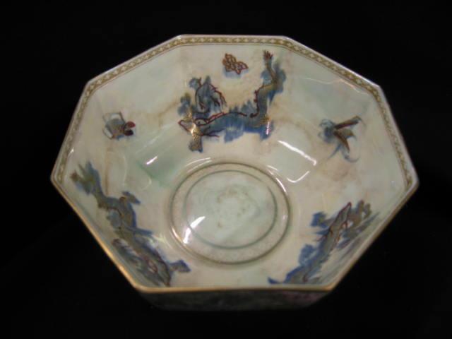 Appraisal: Wedgwood Dragon Luster Porcelain Bowl octagon bowl with dragons bird