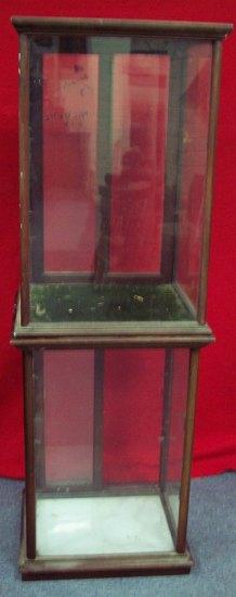 Appraisal: A th Century shops display case mahogany framed each tier