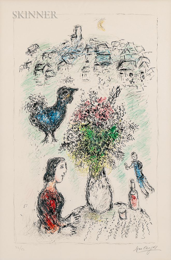 Appraisal: Marc Chagall Russian French - Le bouquet rose Marc Chagall