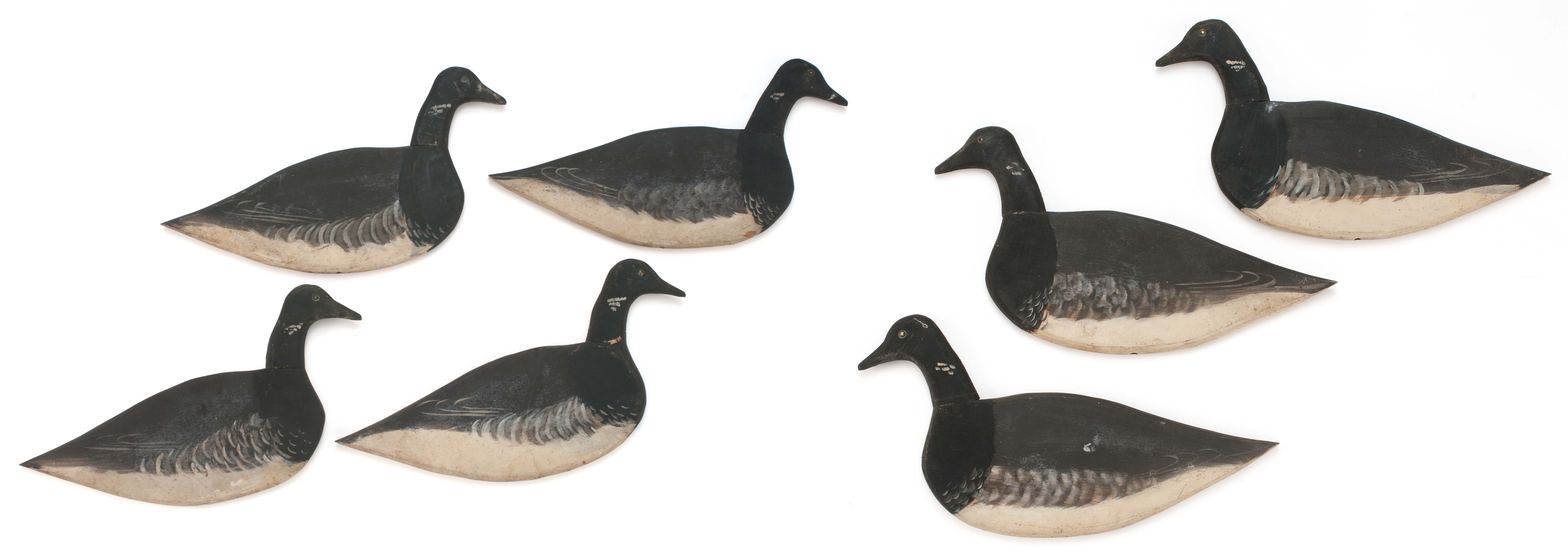 Appraisal: RARE RIG OF SEVEN BRANT SILHOUETTE DECOYS By A Elmer