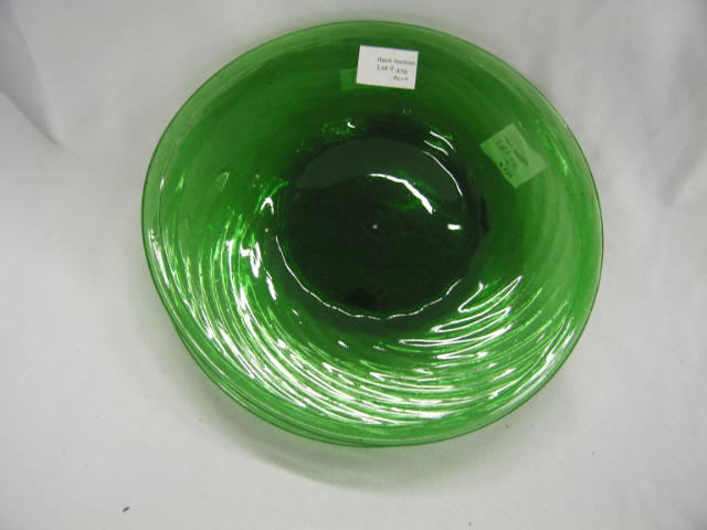 Appraisal: Green Art Glass Plates swirl design