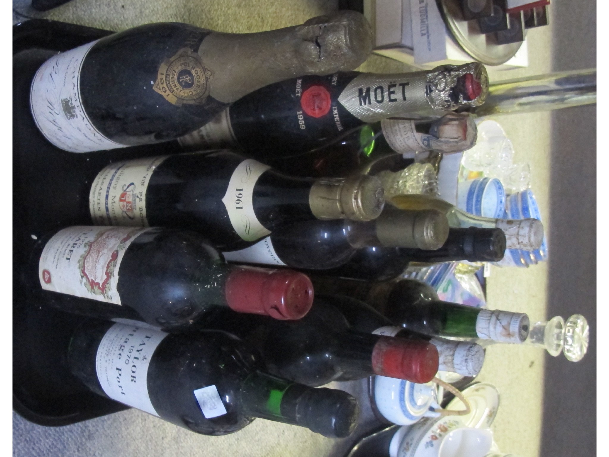 Appraisal: Assorted wines and spirits and two bottles of champagne including