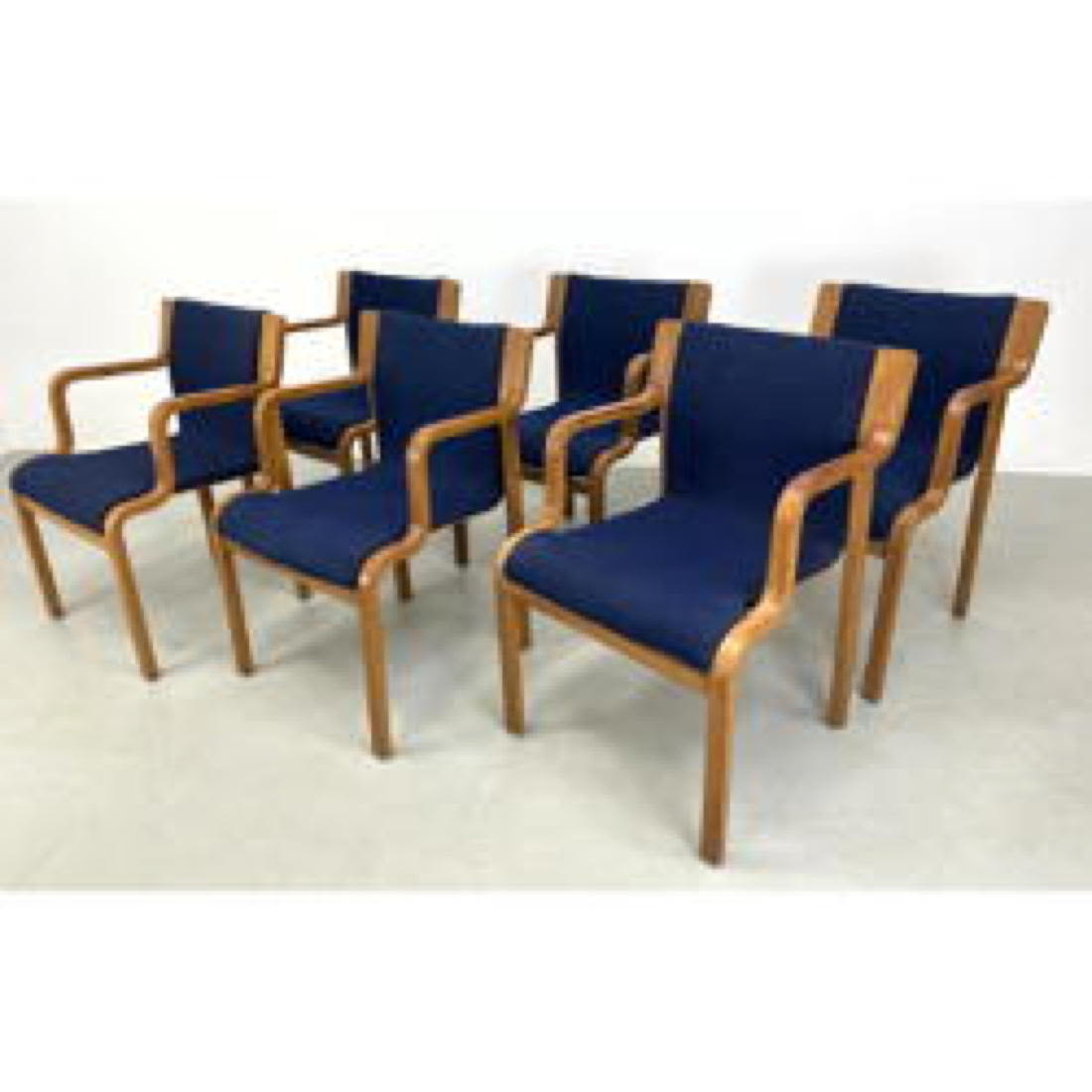 Appraisal: Set STENDIG Molded wood dining arm chairs Lindau and Lindekrantz