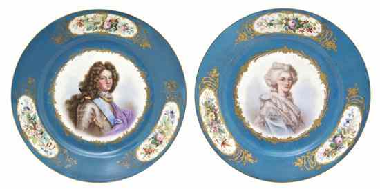 Appraisal: A Pair of Sevres Style Porcelain Cabinet Plates one centered