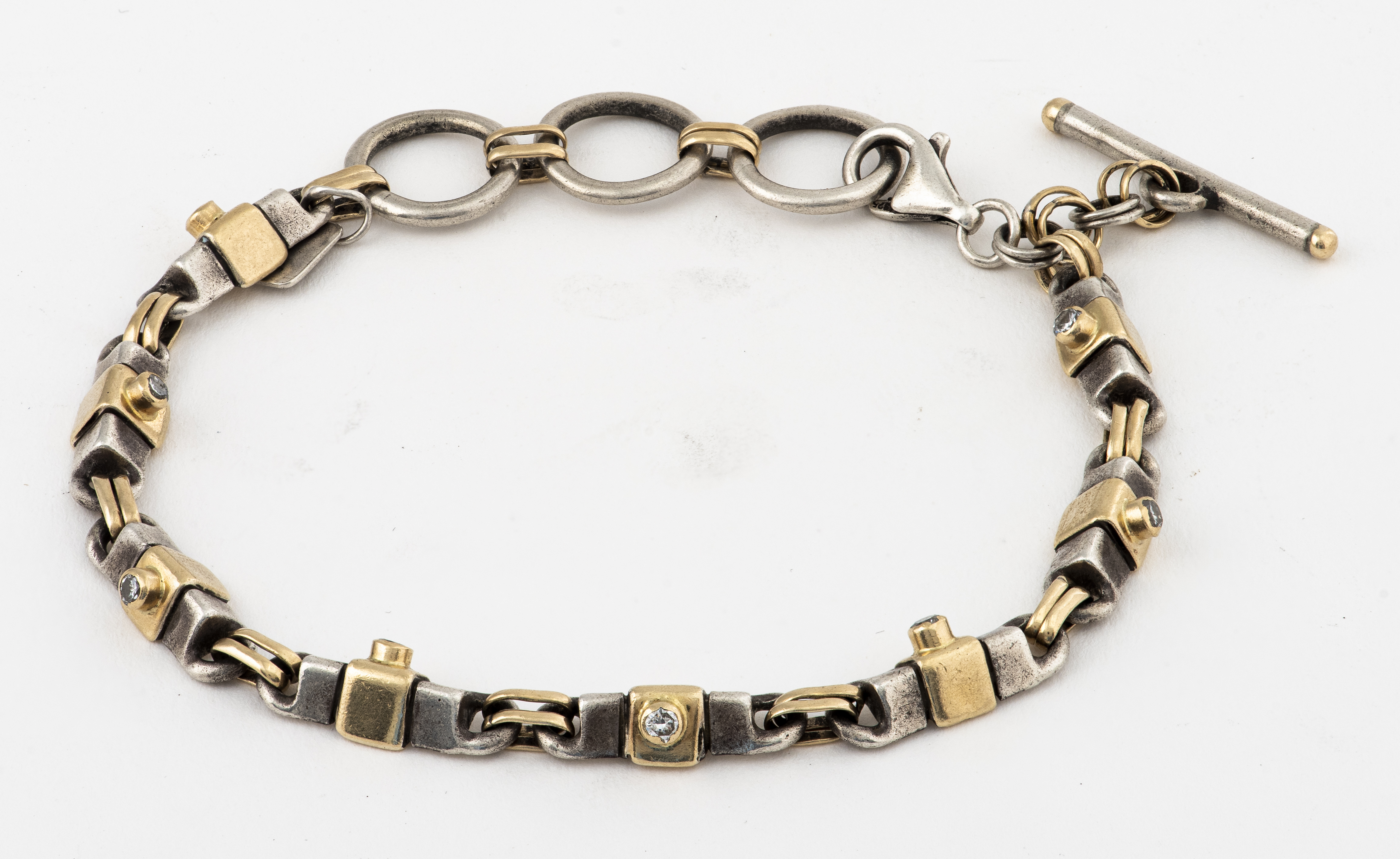 Appraisal: CHRISTIN WOLF K GOLD SILVER DIAMOND BRACELET Christin Wolf K