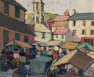 Appraisal: PIERRE SAVIGNY DE BELAY FRENCH - Street Market oil on