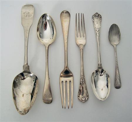 Appraisal: A composite canteen of George III Old English pattern flatware