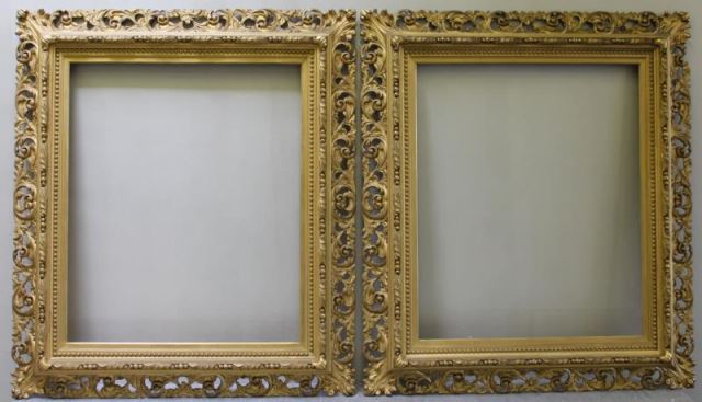 Appraisal: Pair of Antique Gilded Frames From a Stamford CT location