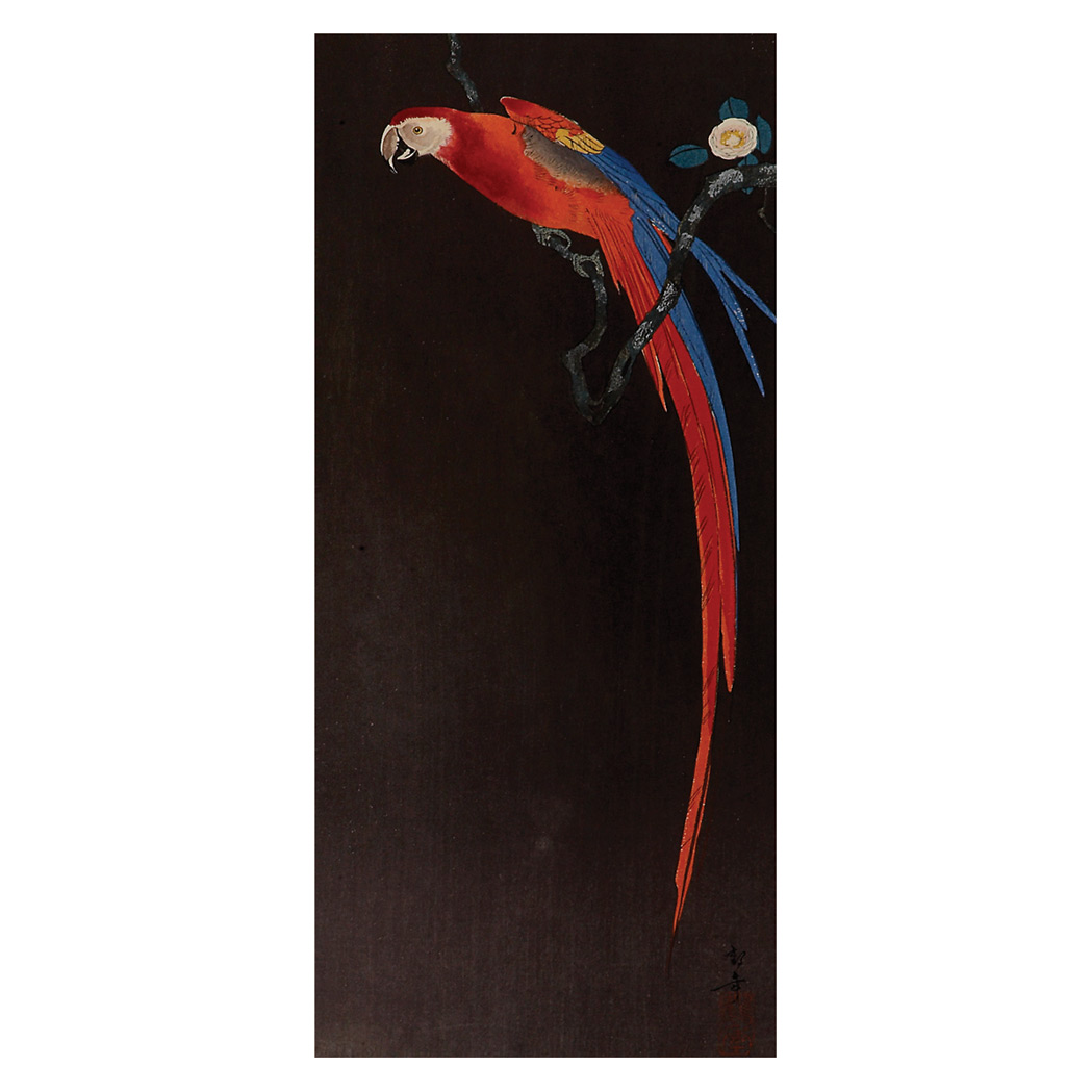 Appraisal: Japanese Print of a Parrot Height inches width inches