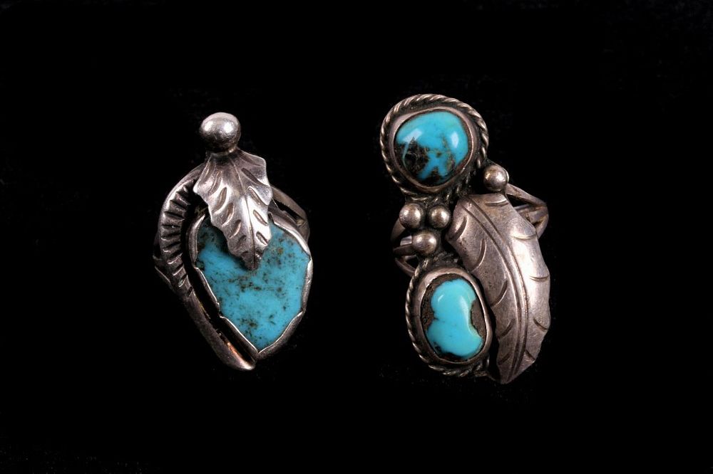 Appraisal: Navajo Stormy Mountain Kingman Sterling Rings Included in this lot