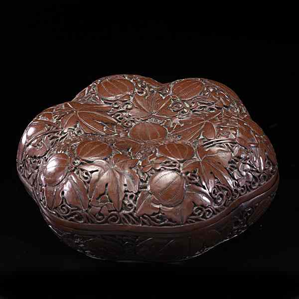 Appraisal: Chinese Cinnabar Box Chinese early th century A cinnabar lacquer