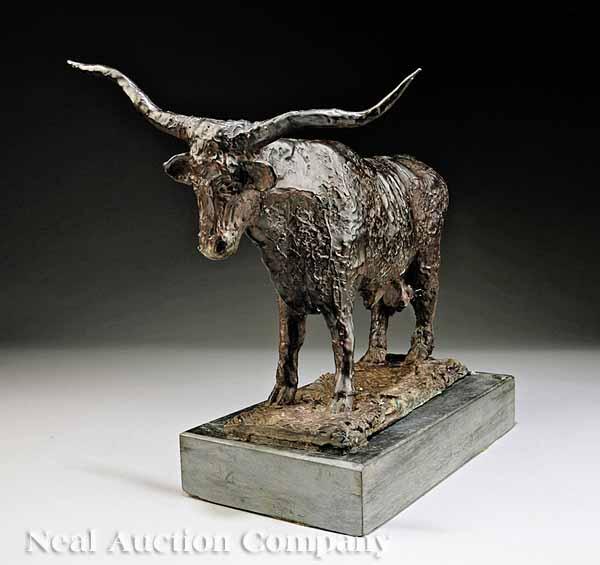 Appraisal: An American Bronze of Maverick - Texas Longhorn Bull th