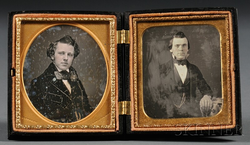 Appraisal: Two Sixth Plate Daguerreotype Portraits of Young Men both with