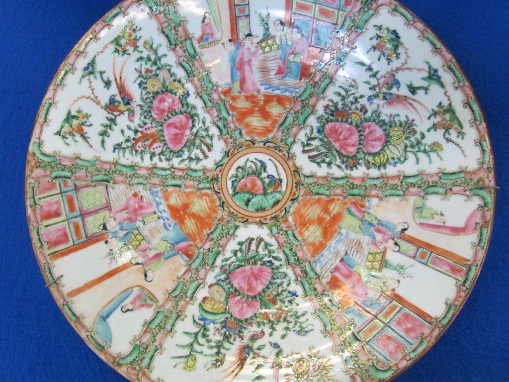 Appraisal: Chinese Famille Verte large bowl and charger decorated with alternating