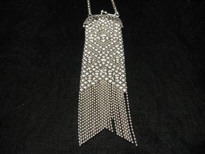 Appraisal: Silver colored mesh purse Stamped SG L in Minor losses