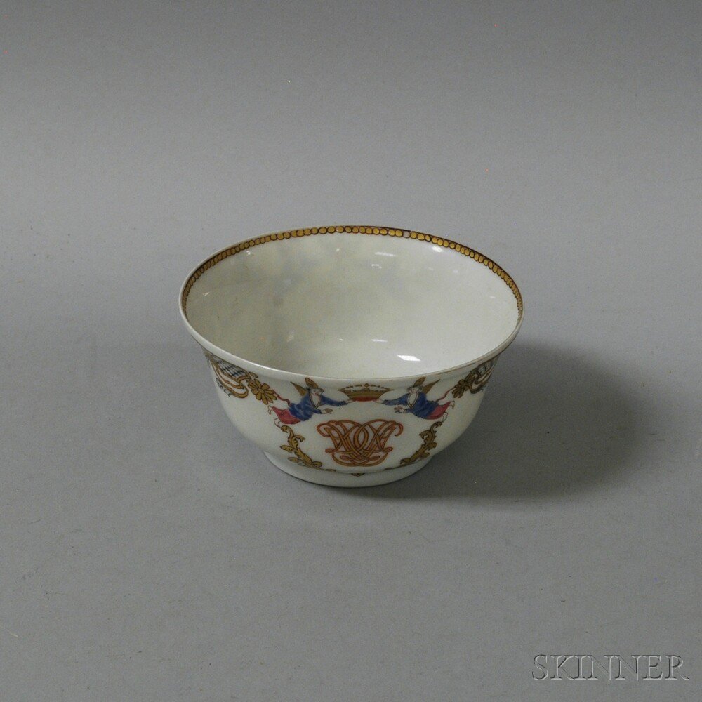 Appraisal: Chinese Export Porcelain Bowl th th century decorated with armorial