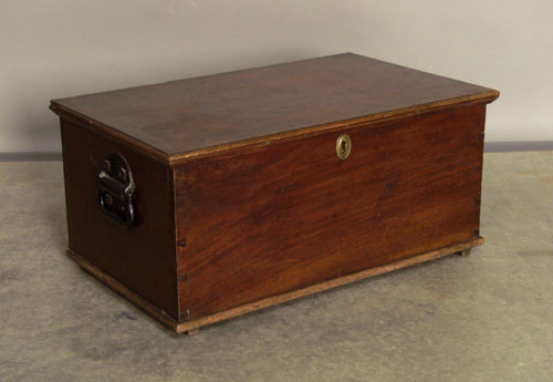 Appraisal: Pennsylvania walnut lock box th c h w