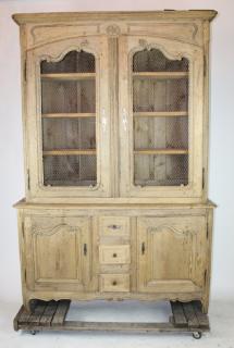 Appraisal: French Louis XV bleached oak bookcase French early th century