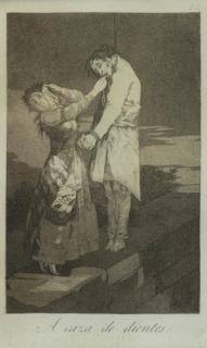 Appraisal: DE GOYA Francisco Etching Aquatint A Caza De Dientes Plate