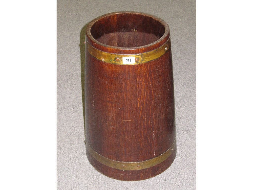 Appraisal: Brass bound oak stickstand