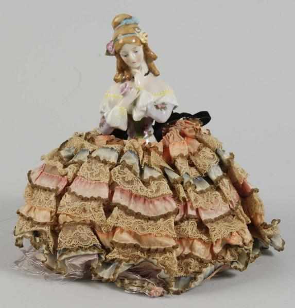 Appraisal: Goebel Jenny Lind German Porcelain Half Doll Description Signed with