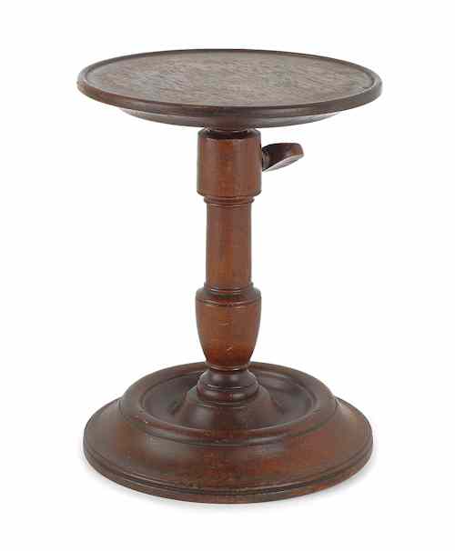 Appraisal: Pennsylvania walnut adjustable lamp stand dated h