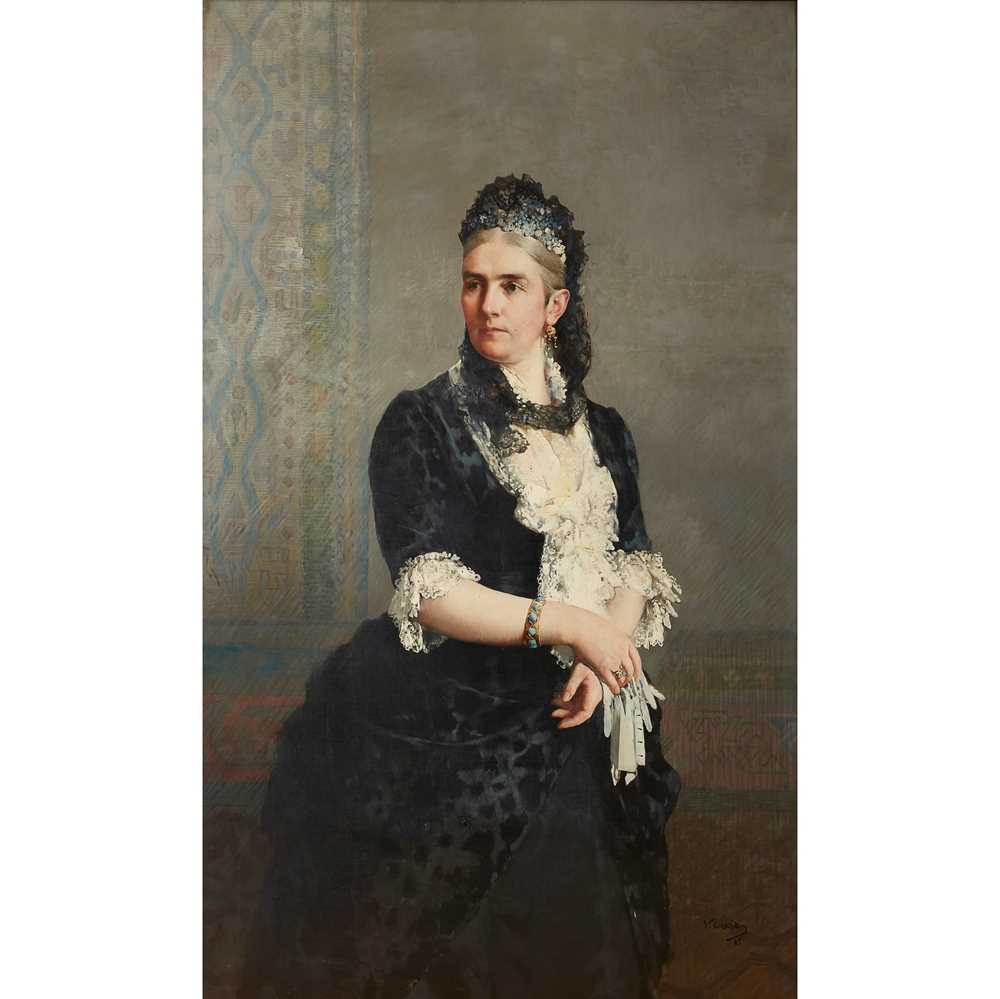 Appraisal: VITTORIO MATTEO CORCOS ITALIAN - THREE QUARTER LENGTH PORTRAIT OF