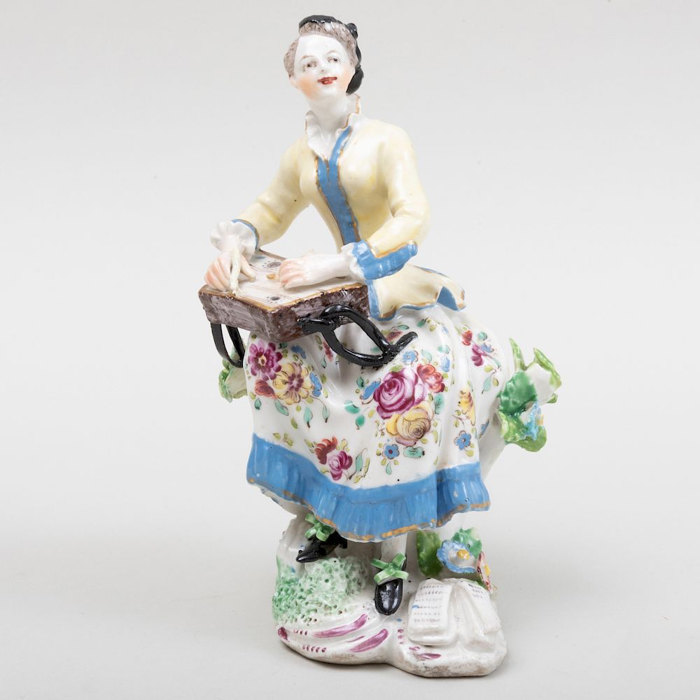 Appraisal: English Porcelain Figure of a Female Musician Possibly Bow in