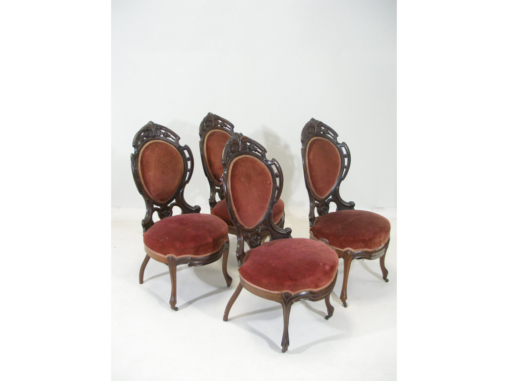 Appraisal: Set of Four George Henkel Chairs Philadelphia c - rosewood