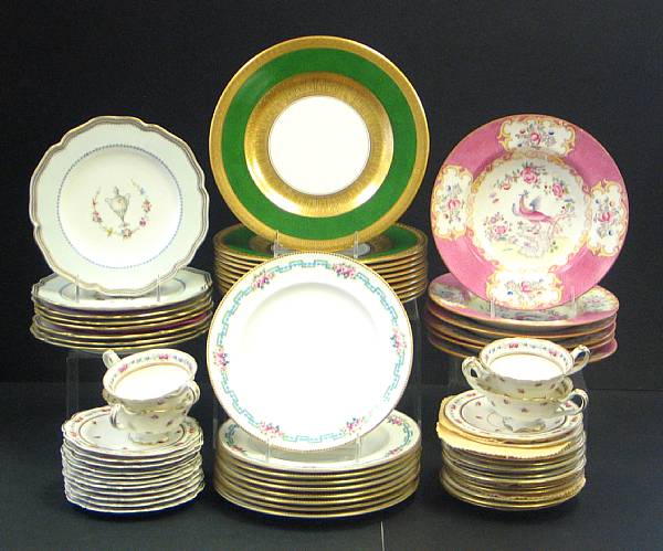 Appraisal: An assembled group of English porcelain table ware late th