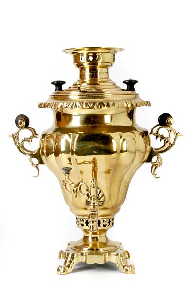 Appraisal: A Russian brass samovar height in