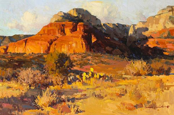 Appraisal: James Elwood Reynolds American - Red rocks signed 'James Reynolds