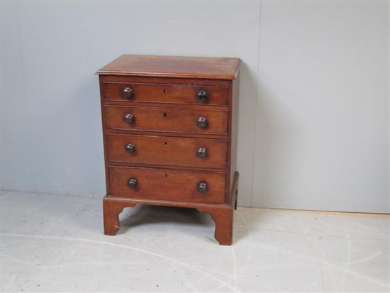 Appraisal: George III mahogany chest of four long graduated drawers on