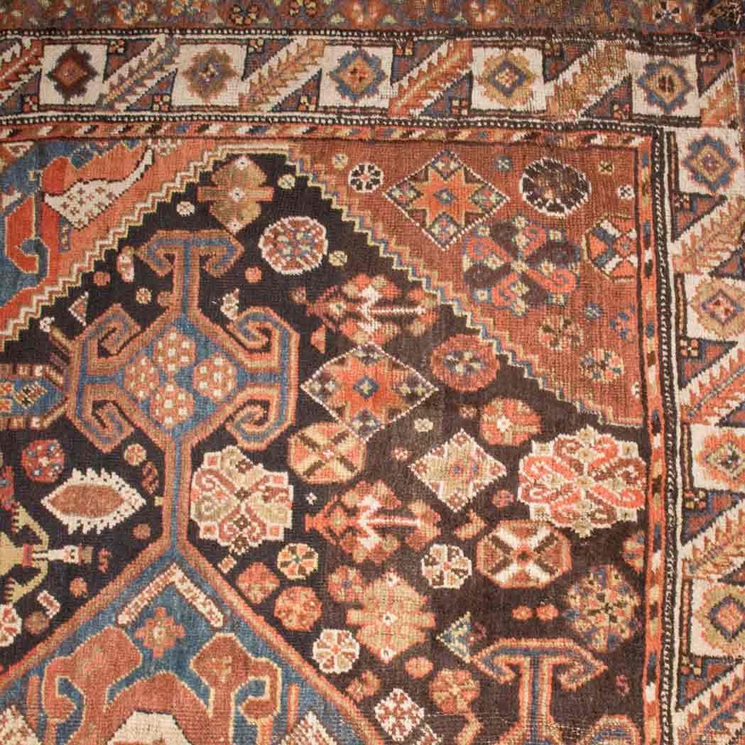 Appraisal: Q'ashqa'i Rug Southwest Persia circa The walnut field with three