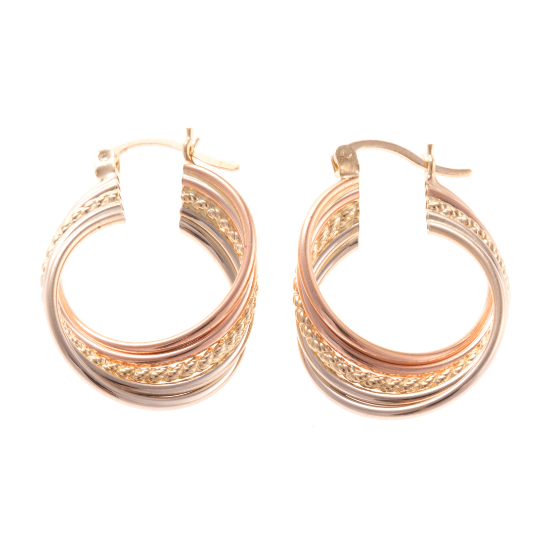 Appraisal: A Pair of K Tro Color Hoop Earrings K rose