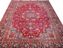 Appraisal: Khorrasan Carpet Contemporary Khorrasan area rug features an overall ruby