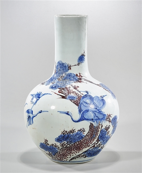 Appraisal: Chinese red blue and white porcelain globular vase with tree