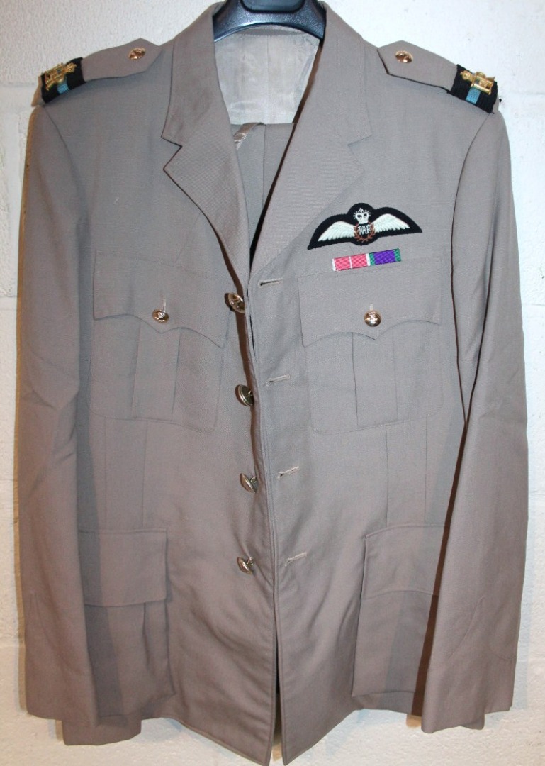 Appraisal: An RAF full no dress uniform with badge and shoulder