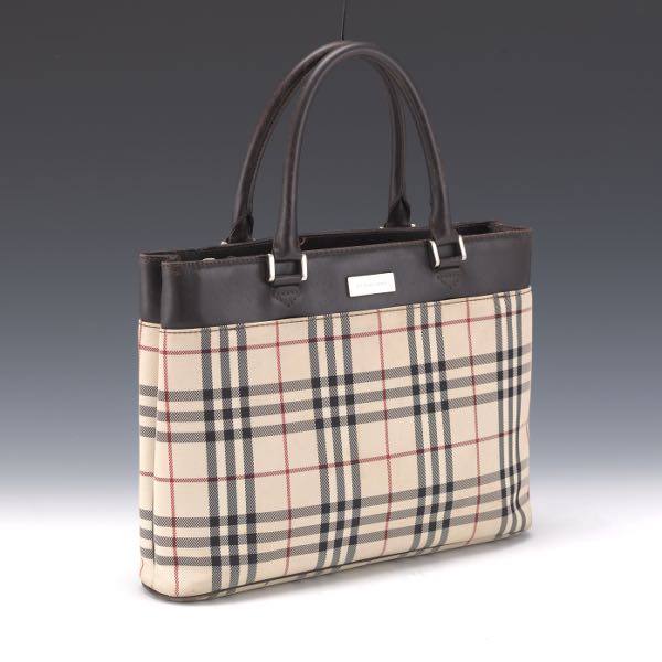 Appraisal: BURBERRY VINTAGE LONDON CHECK BAG x x Signature check canvas