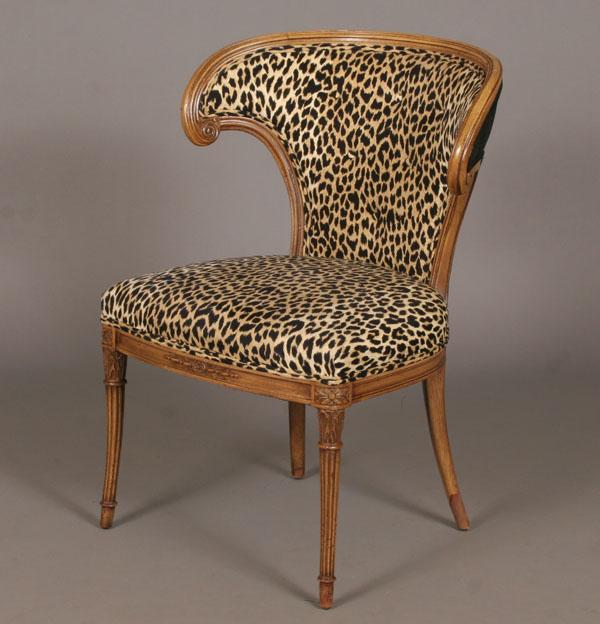 Appraisal: Hollywood Regency side chair classic ' 's frame with appropriate