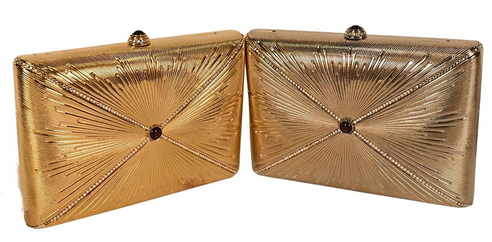 Appraisal: Two Judith Leiber Starburst Box Minaudiere Evening Bags one in