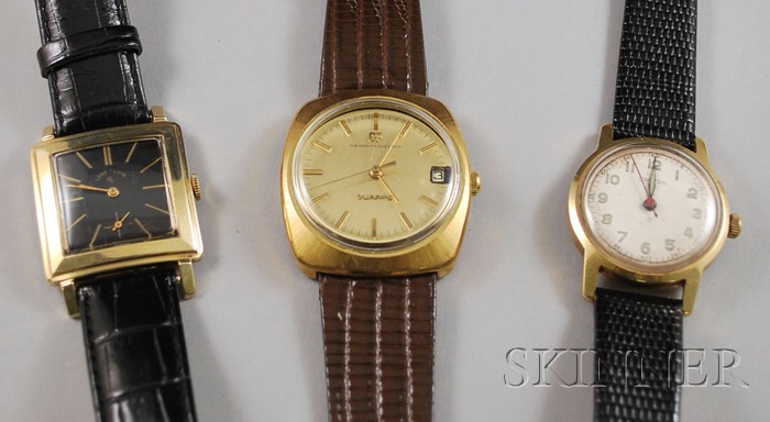 Appraisal: Three Gentleman's Wristwatches a kt gold-filled Lord Elgin a kt