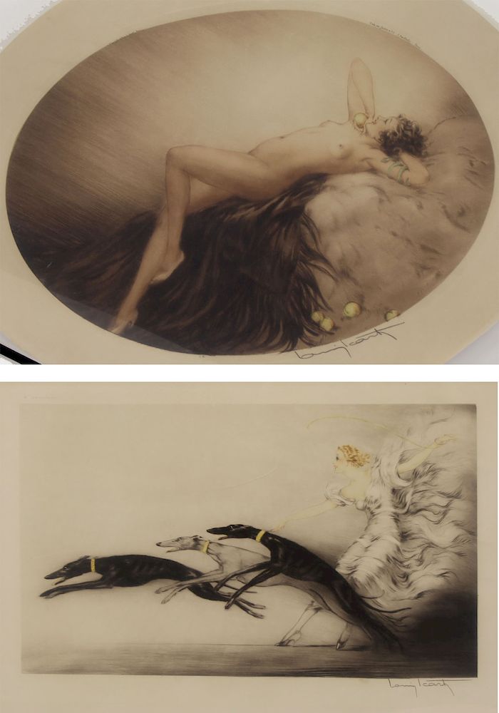 Appraisal: LOUIS ICART FRENCH - Pair of Lithographs To Include Speed