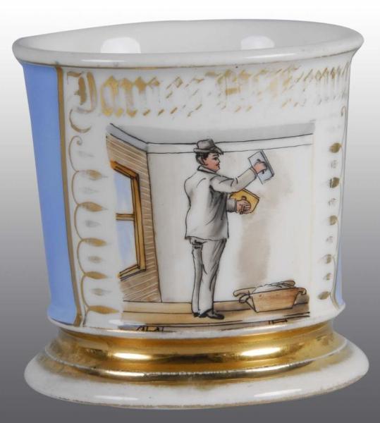 Appraisal: Occupational Shaving Barber Mug of Plasterer Description Polychrome paint Name