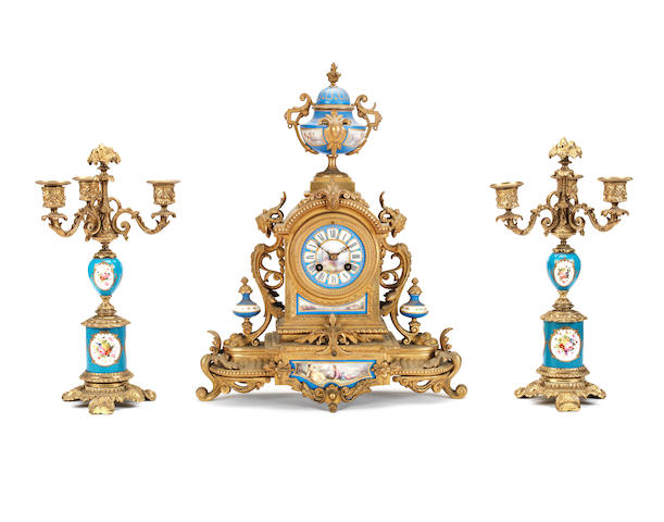 Appraisal: A third quarter th century French gilt metal and Sevres