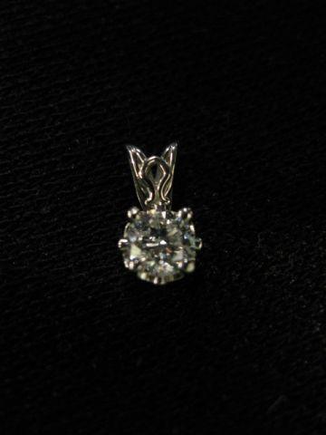 Appraisal: Diamond Pendant carat round brilliant in k white gold with