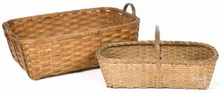 Appraisal: Two split oak baskets th c '' h '' w