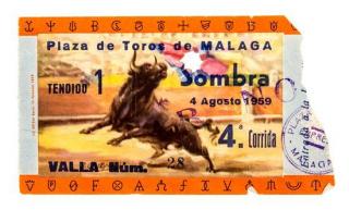 Appraisal: HEMINGWAY ERNEST Signature on bull-fighting ticket Estimate -