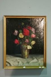 Appraisal: Joseph Jost Still life with flowers oil on canvas signed