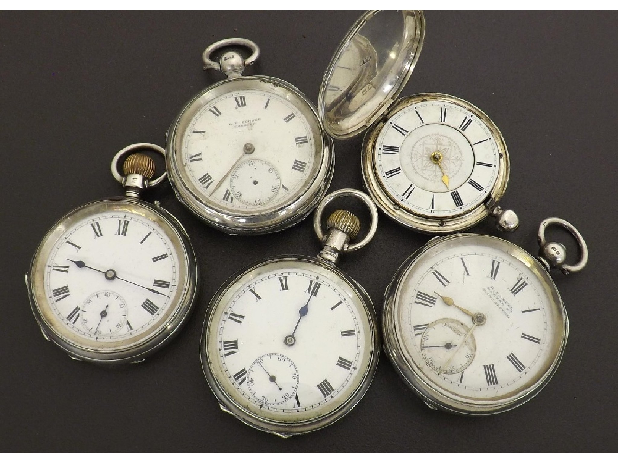 Appraisal: H Samuel Manchester silver lever engine turned pocket watch together